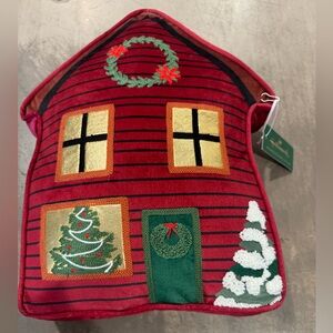 Hallmarks Red and Green Holiday House Pillow- cute cozy, fun and festive! 🎄